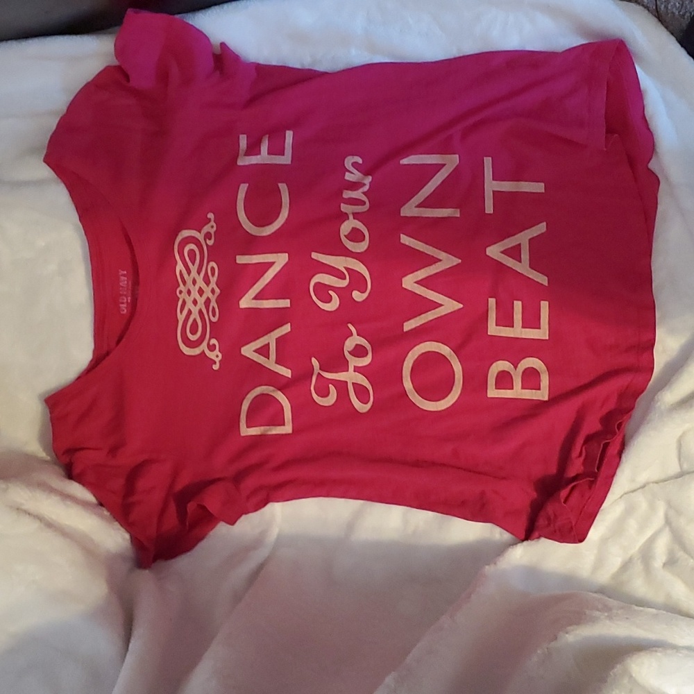 Pink old navy dance your own beat tee shirt